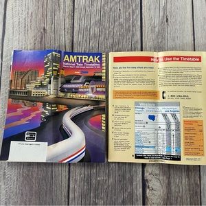 Lot Of 2 Amtrak National Train Timetables Booklet Brochure May 1989-Sep 1989